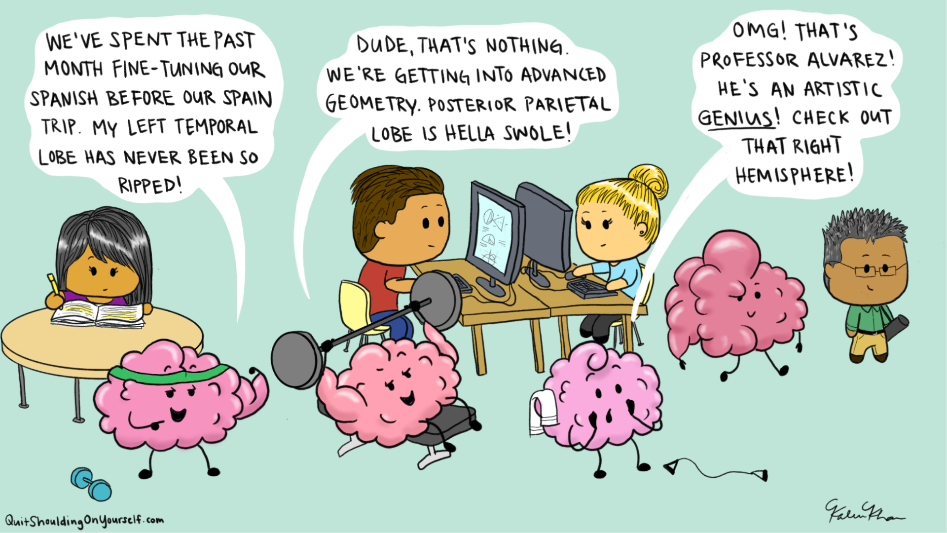 Brains are like bodybuilders and strengthen specific regions depending on what your practice